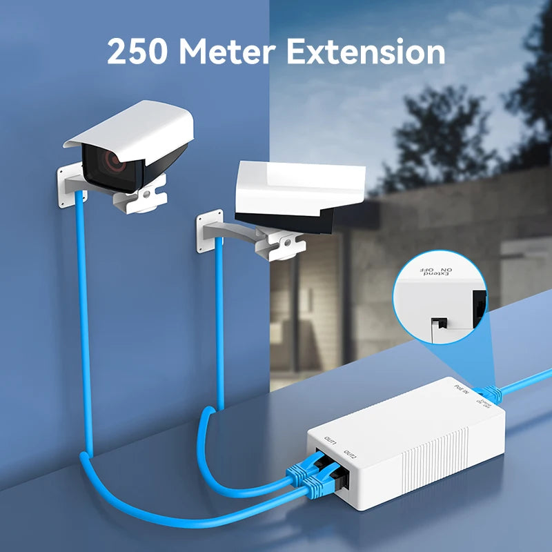 Poe Extender 802.3af/Plug & Play 48V 30W Voor Cameras/AP's