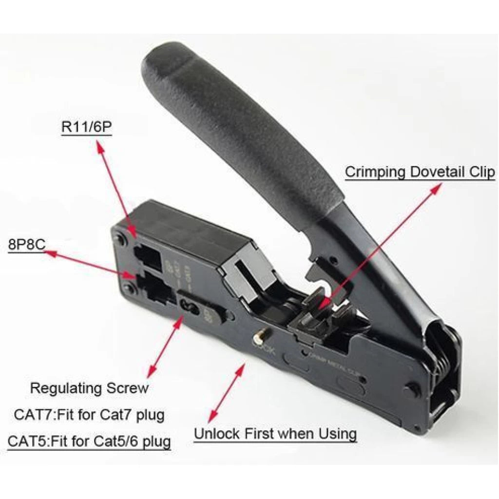Modular Plug Crimper Crimping Tool Networking Tool – Black